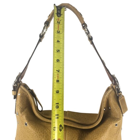 COACH Tan Studded Grommet Leather Soho Hobo Handbag F10932 - Picture 8 of 12
